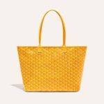 Goyard Artois Tote MM Yellow Goyardine Canvas & Chevroches Calfskin Palladium Hardware